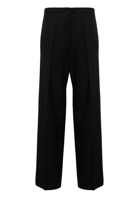 Black wide-leg tailored trousers - women